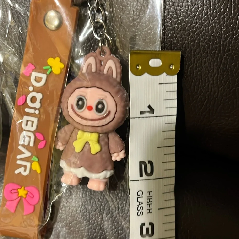 Brown Keychain Key Fob – Monster Bunny Hoodie Design NEW